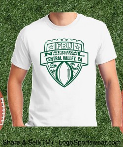 Central Valley, CA - White Tee with Forest Green Design Zoom