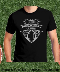 L.A. Valley - Black Tee with Silver Design Zoom