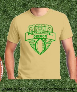 Oregon - Vegas Gold Tee with Kelly Green Design Zoom