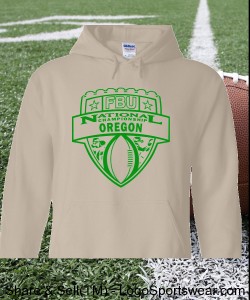 Oregon - Sand Hoodie with Kelly Green Design Zoom
