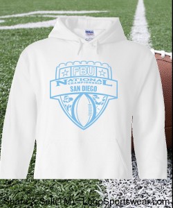 San Diego - White Hoodie with Light Blue Design Zoom